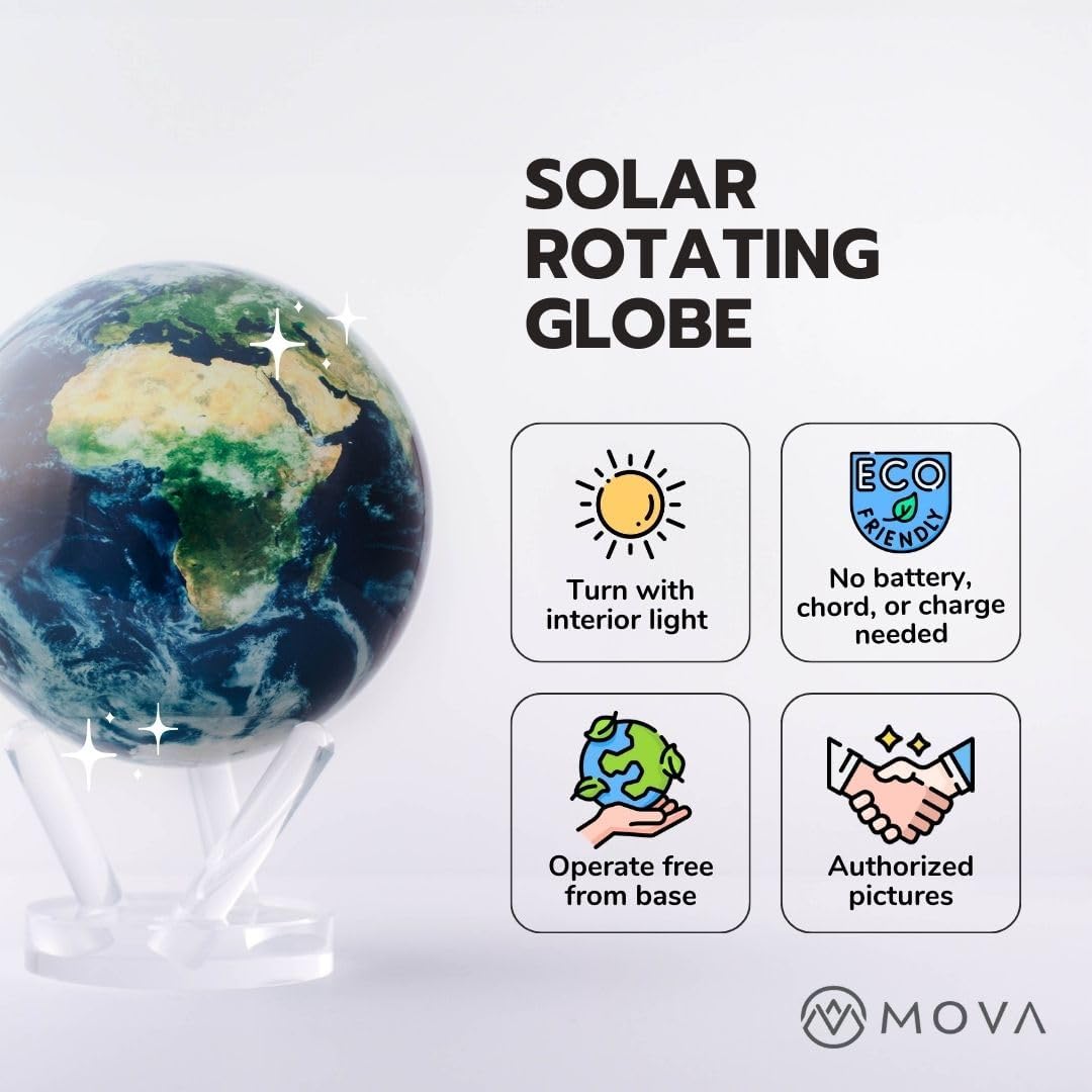Mova Globes Earth with Clouds Globe 6 inches | The Office Party